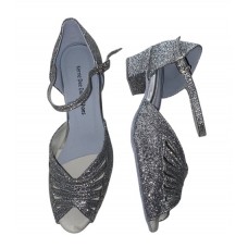 ASHLYN SILVER SPARKLE - BLOCK HEEL